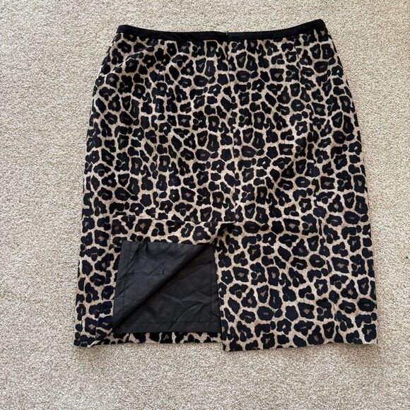 Liz Claiborne Career Leopard Print Lined Midi Skirt Staight Women's Size 8 - Picture 5 of 9
